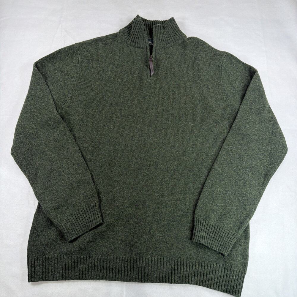 Rodd & Gunn Mens Lambswool Blend 1/4 Zip Pullover Sweater Sage Green XXL Wool